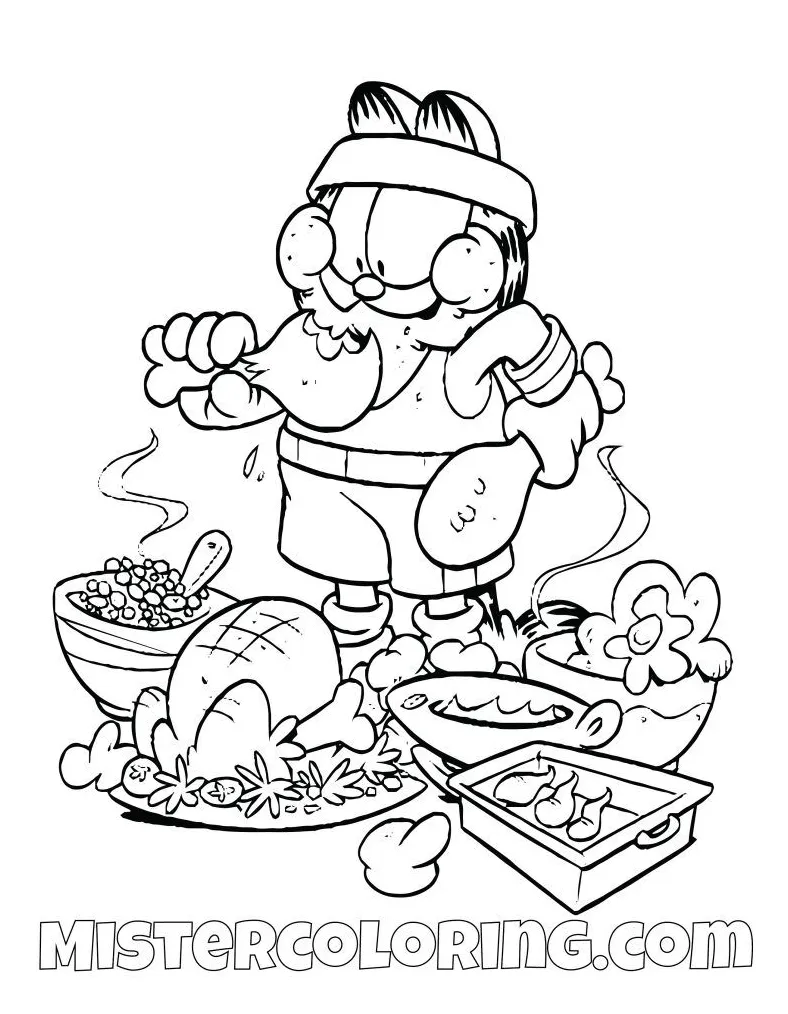 Garfield Lasagna Coloring Page Coloring Pages
