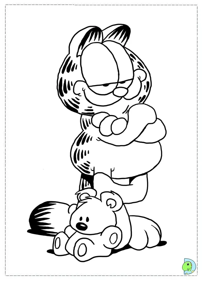 Garfield coloring page- dinokids