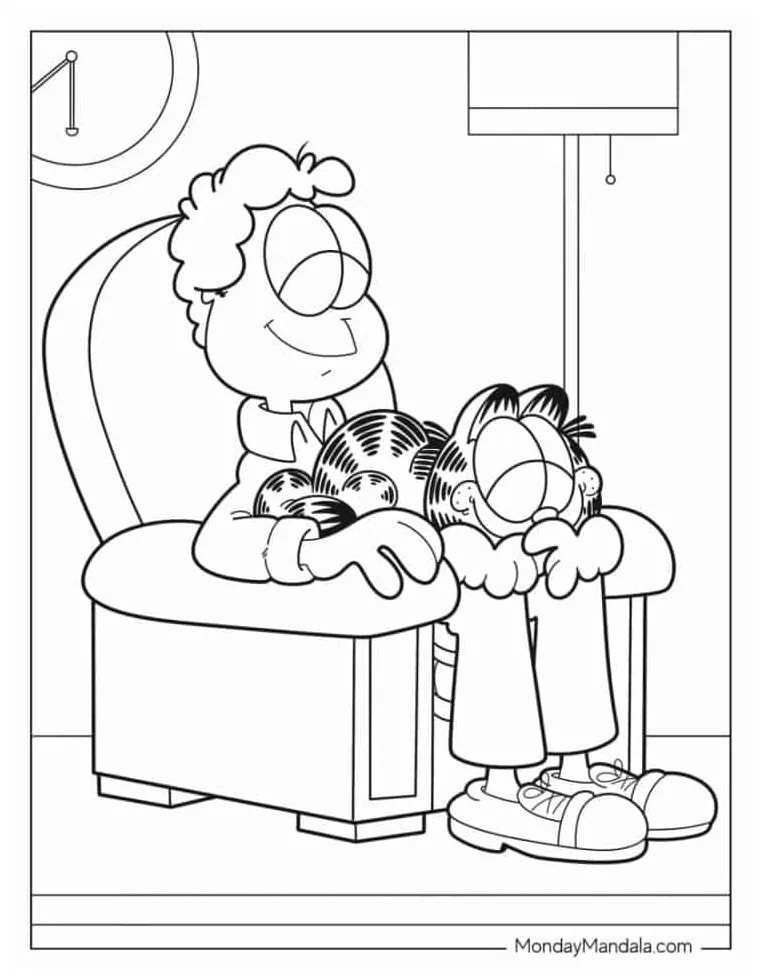 24 garfield coloring pages free pdf printables