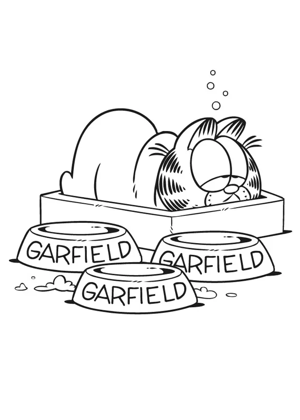 Coloring pages sleepy garfield coloring page