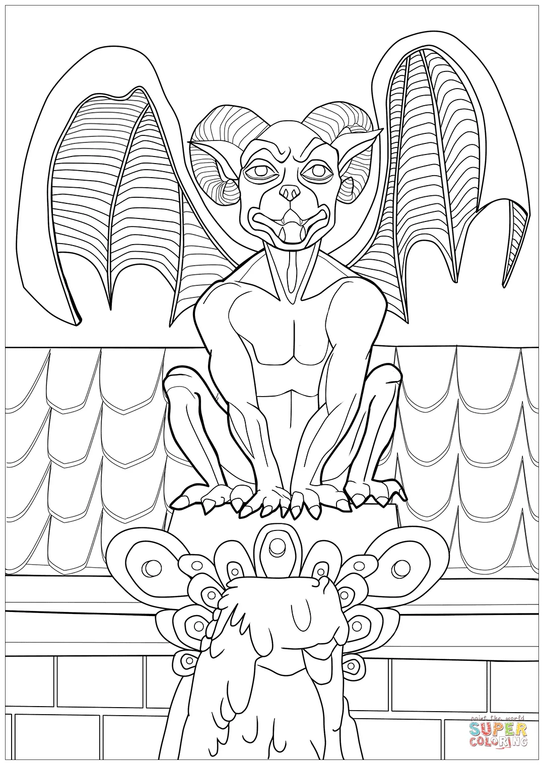 Gargoyle Coloring Pages - Coloring Nation