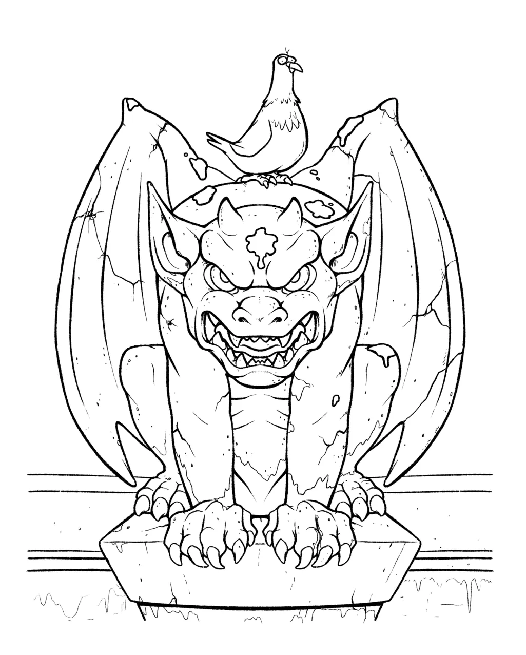 Gargoyle Coloring Page Freebie