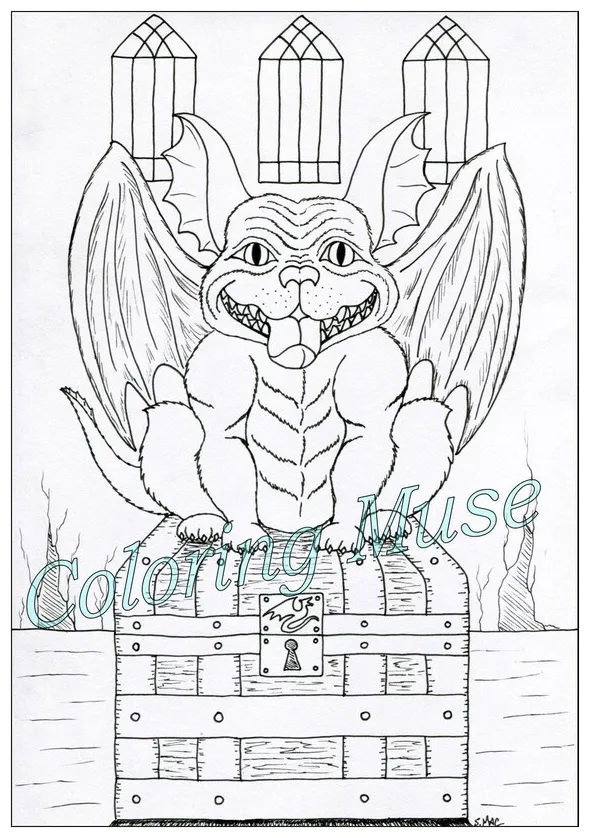 Gargoyle Coloring Page Coloring Pages