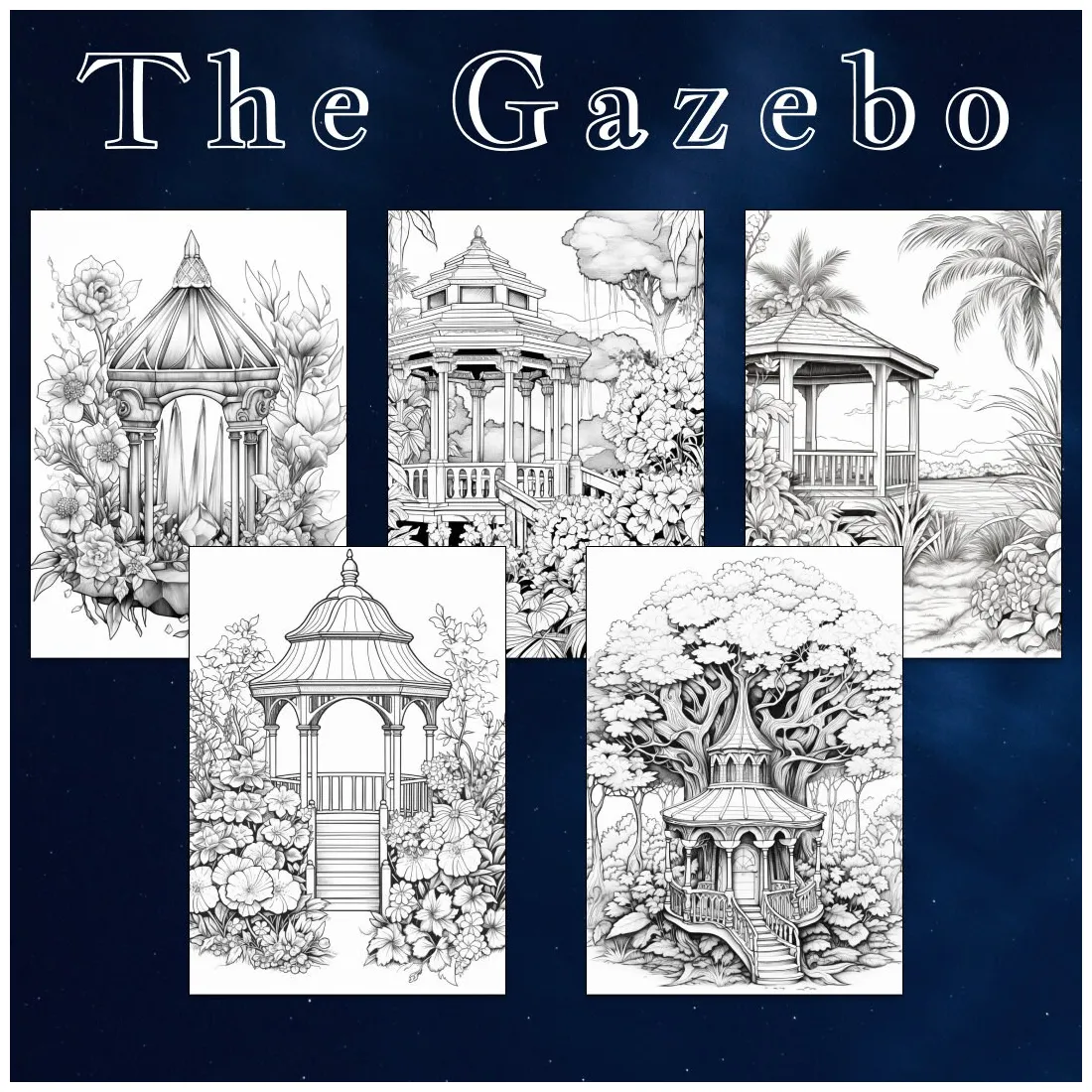 28 , fantasy gazebo coloring, floral gazebo