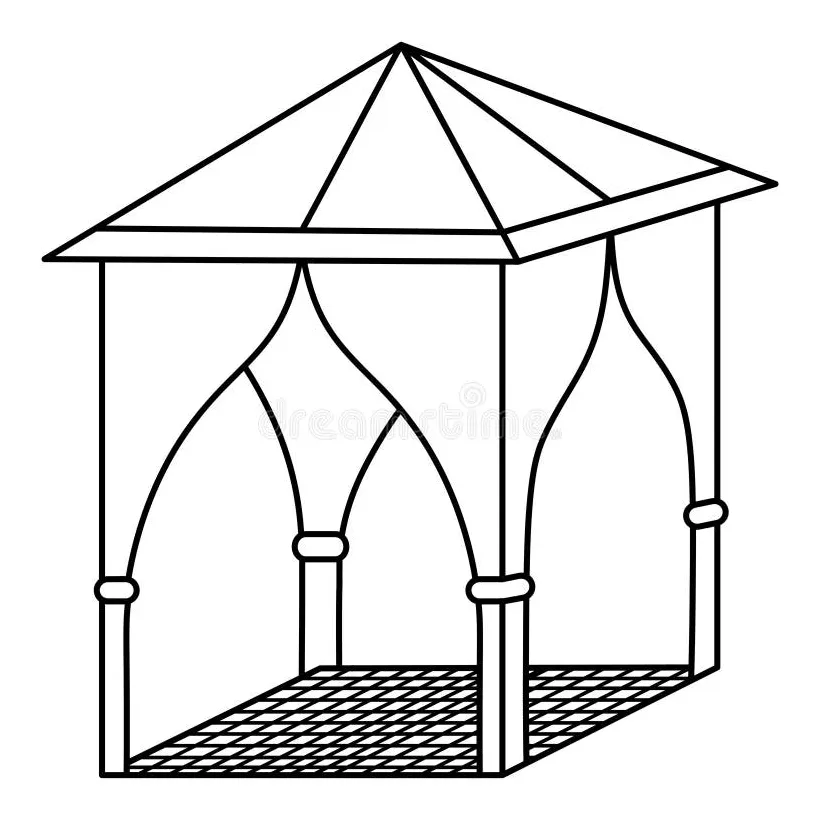 Gazebo coloring stock illustrations 37 gazebo coloring stock