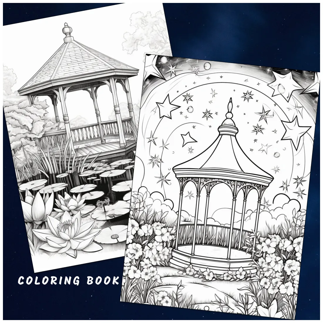 28 , fantasy gazebo coloring, floral gazebo printable coloring page