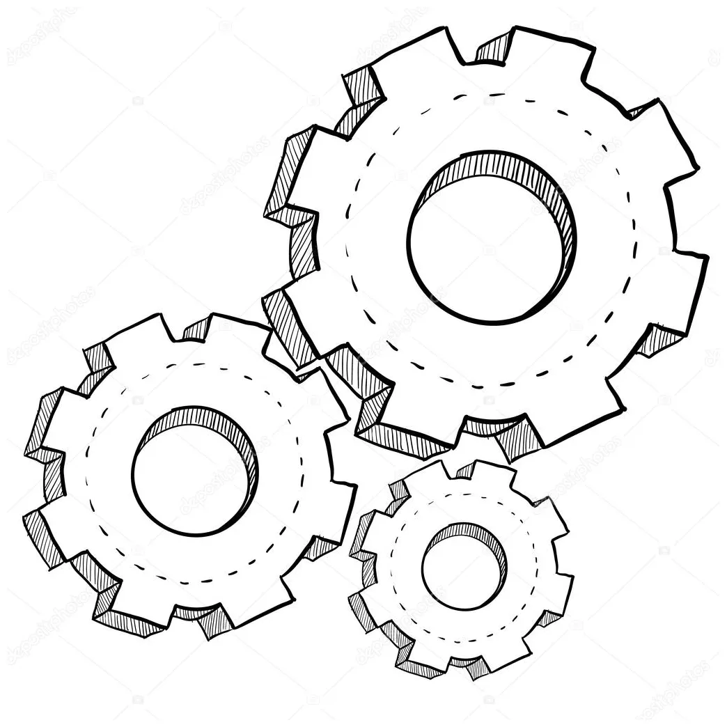 Gears clocks cogs coloring coloring pages