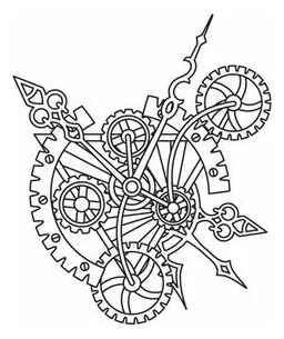 Gears clocks cogs coloring coloring pages