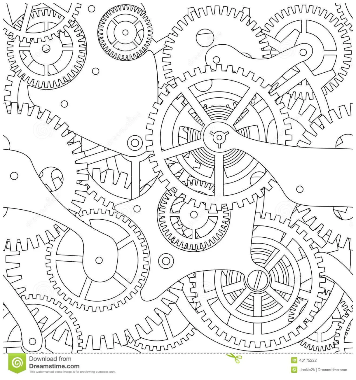Gears clocks cogs coloring coloring pages
