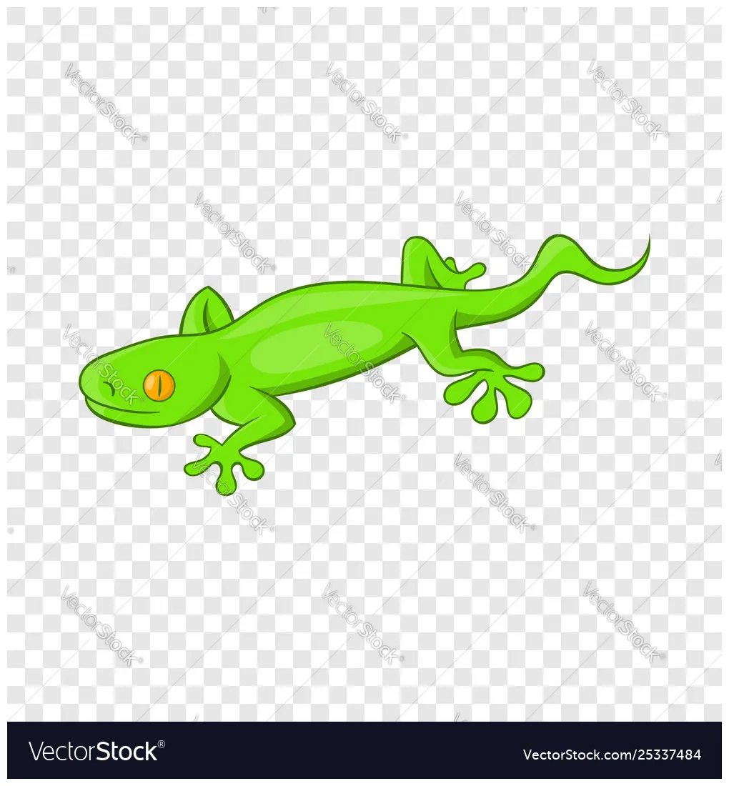 Green gecko lizard icon cartoon style vector