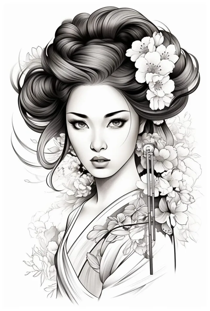Geisha Coloring Pages - Coloring Pages