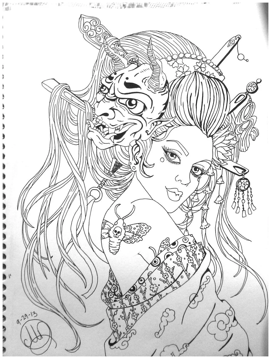 Geisha | Geisha, Coloring pages, Japanese tattoo art