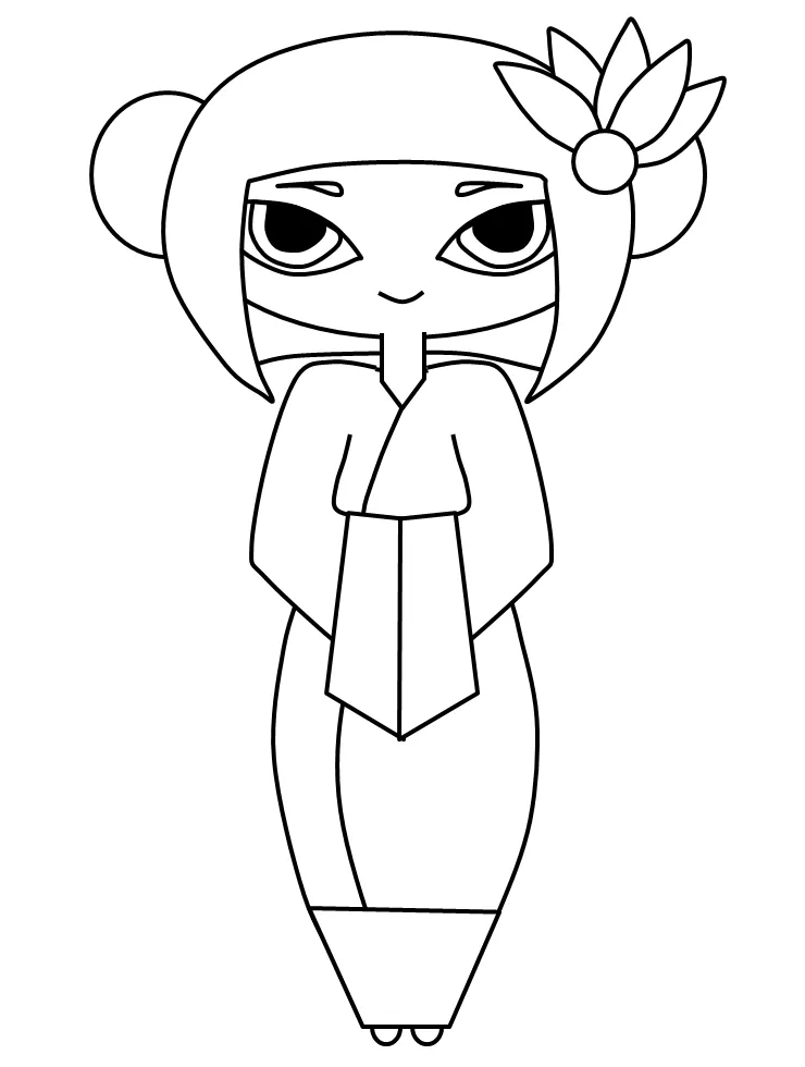 Printable Geisha Japan Coloring Pages - Coloringpagebook.com