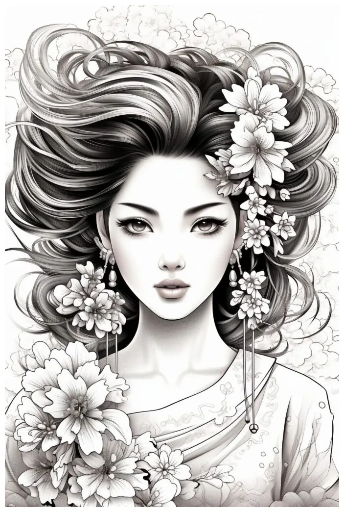 Geisha Coloring Pages - Coloring Pages
