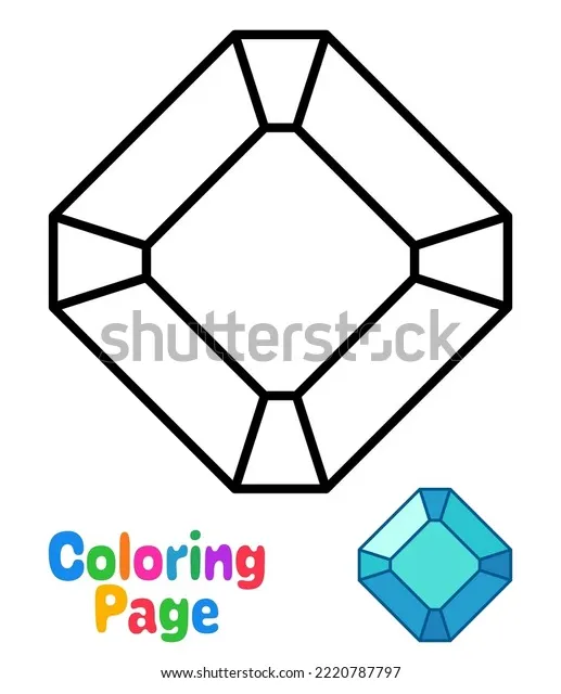 Coloring page gemstone kids stock vector 2220787797