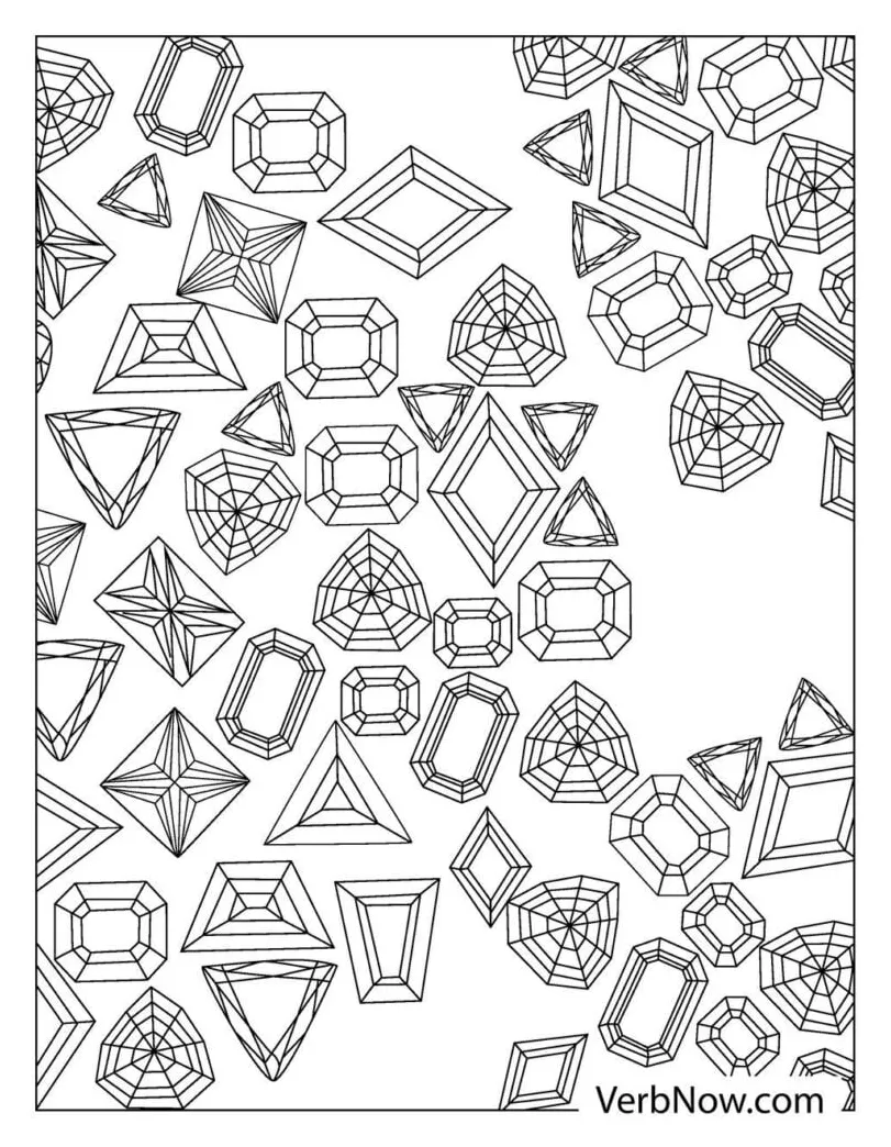 Free gemstones coloring page & book for download printable pdf