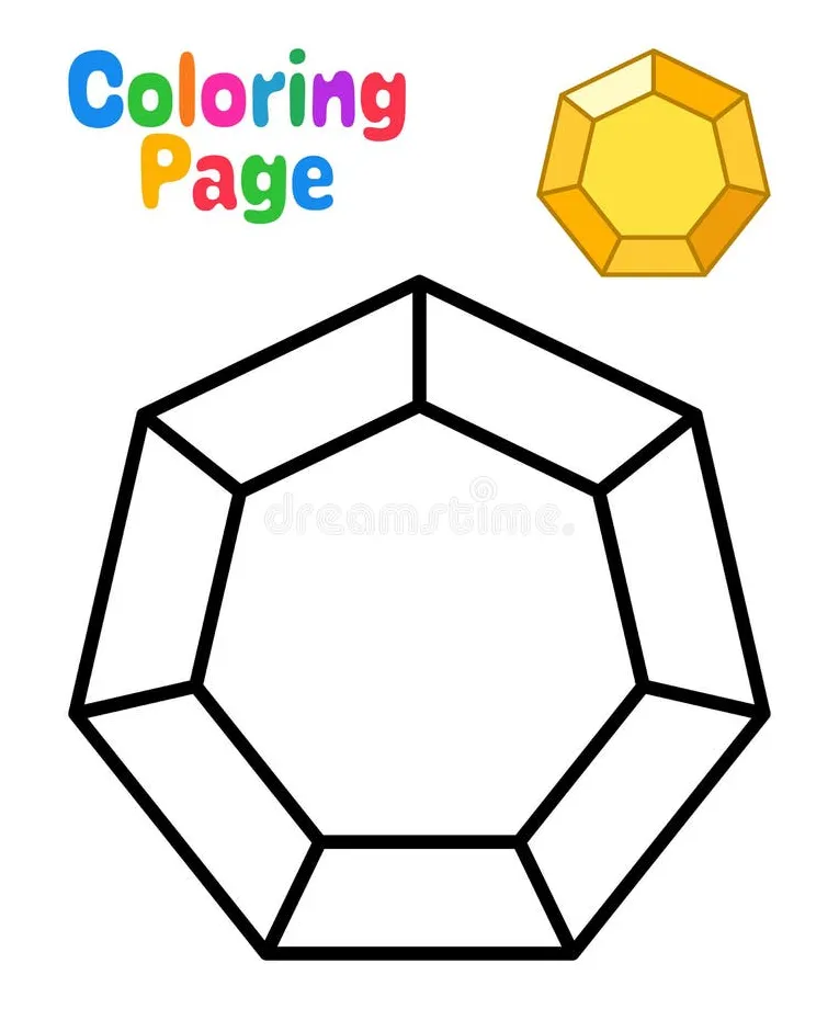 Coloring page with gemstone for kids stock vector illustration of