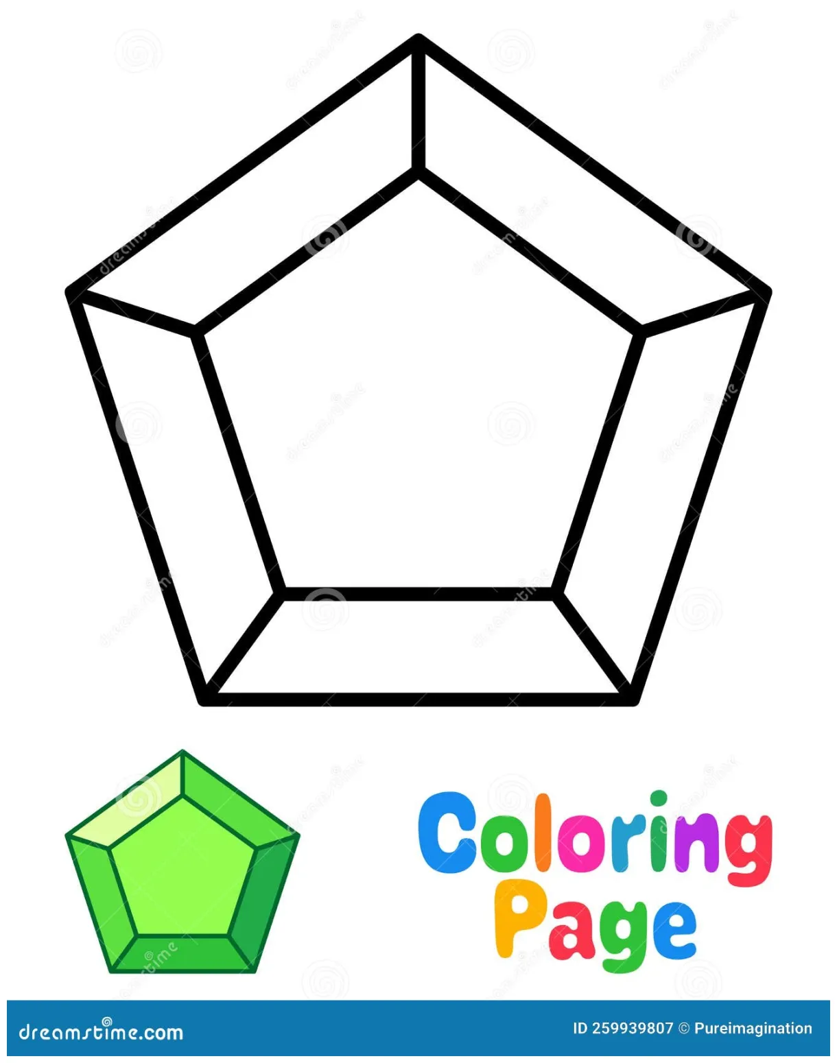 Coloring page with gemstone for kids stock vector illustration of