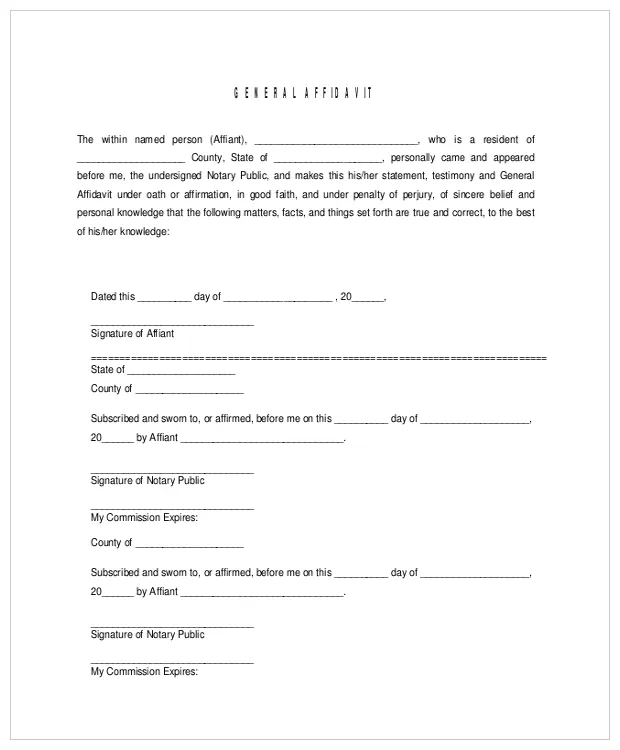 Affidavitform printable coloring page