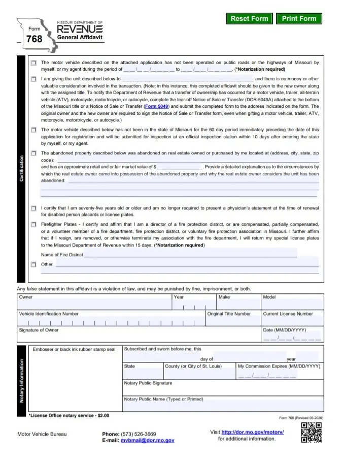Affidavit form free word templates