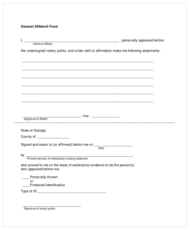 Affidavit general form pdf affidavitform
