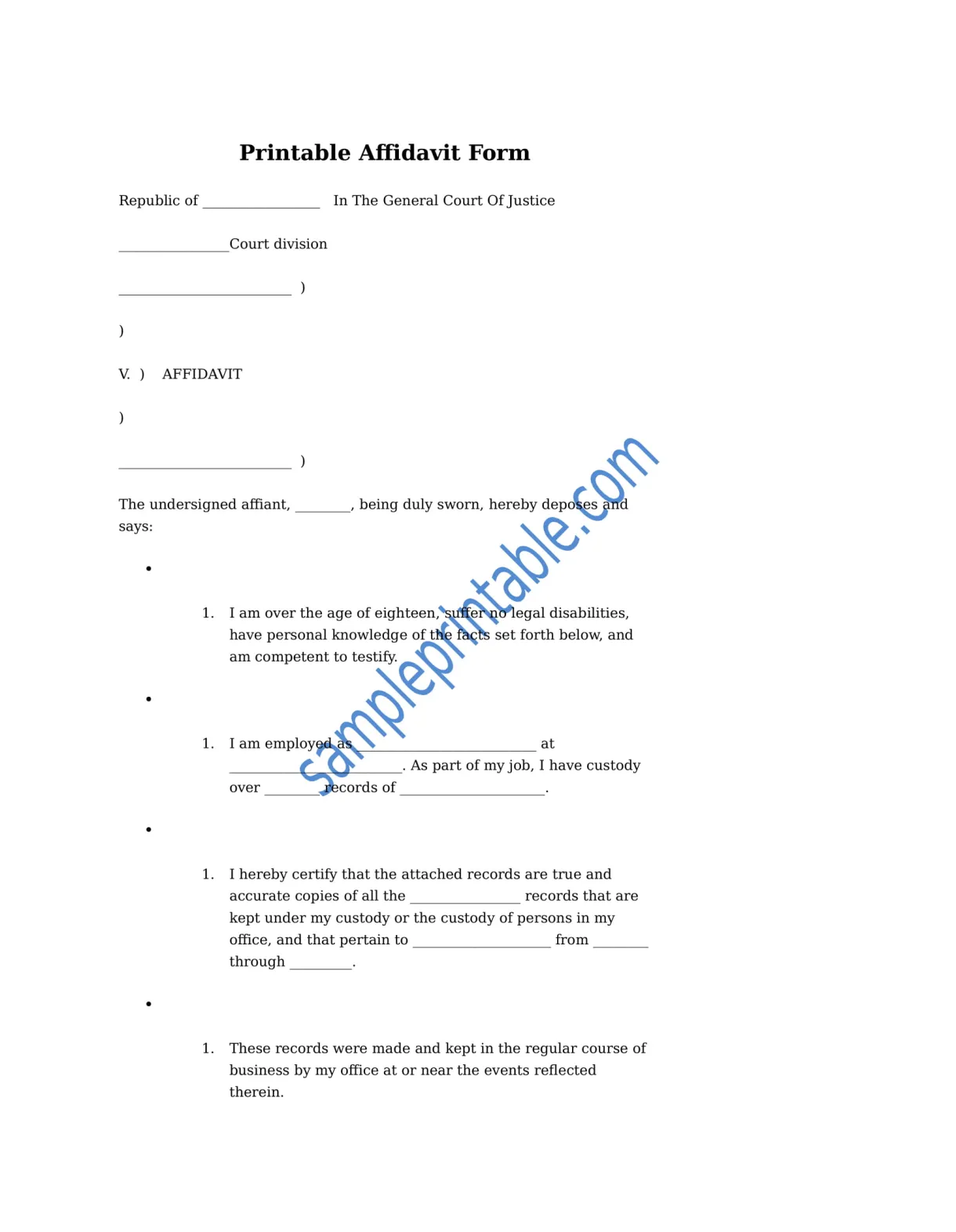 Printable florida printable forms free online
