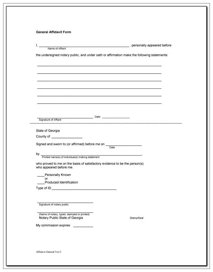 Free florida affidavitform