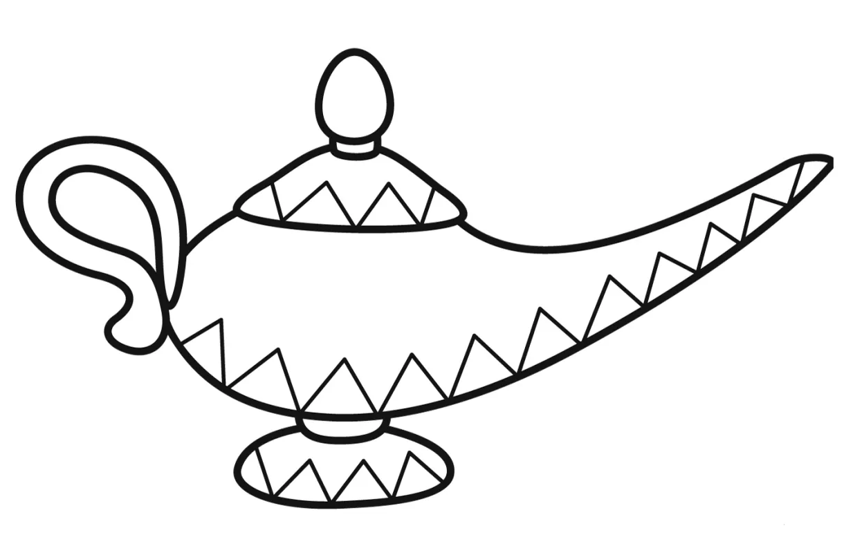 Genie lamp coloring page colouringpages