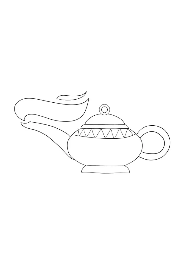 Genie lamp coloring pages [2025] printable coloring page