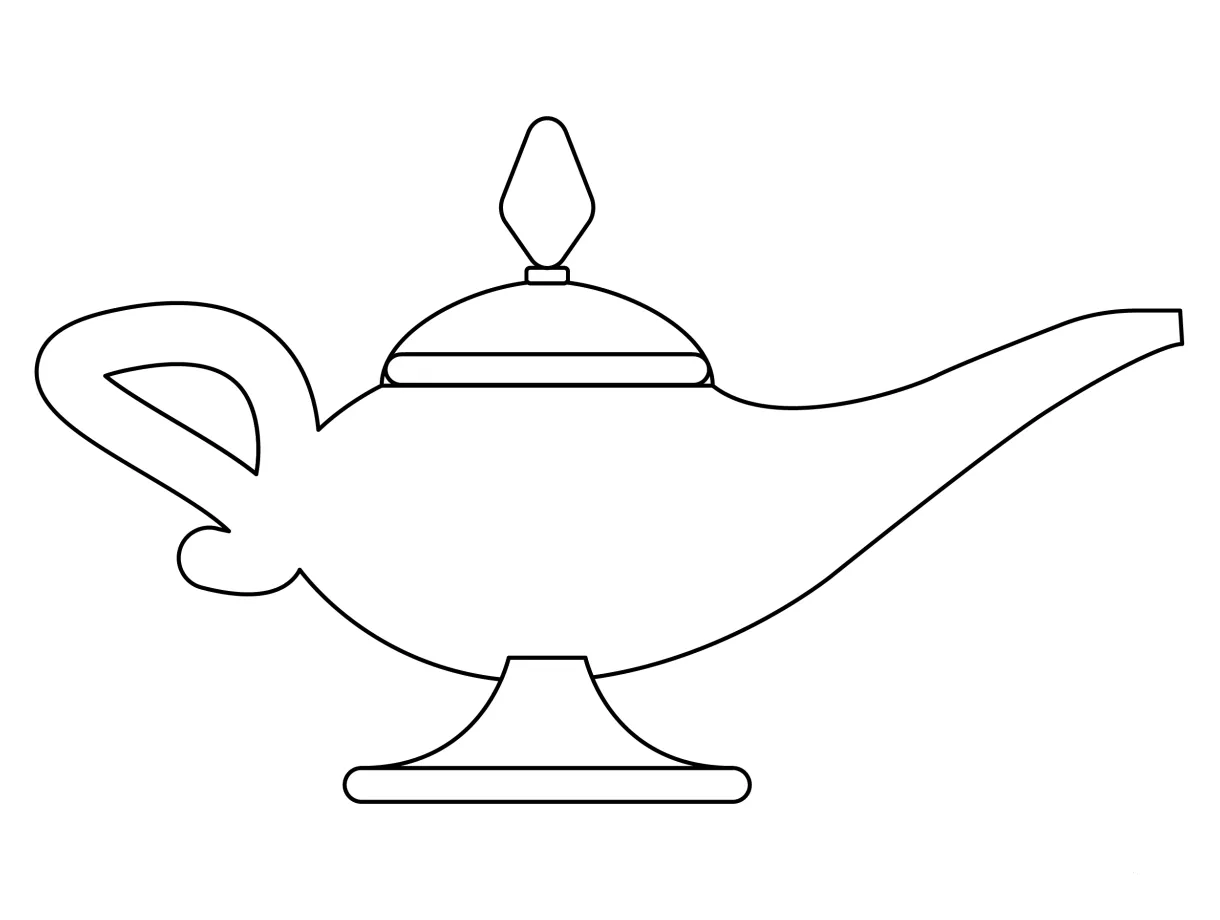 Genie lamp coloring page colouringpages