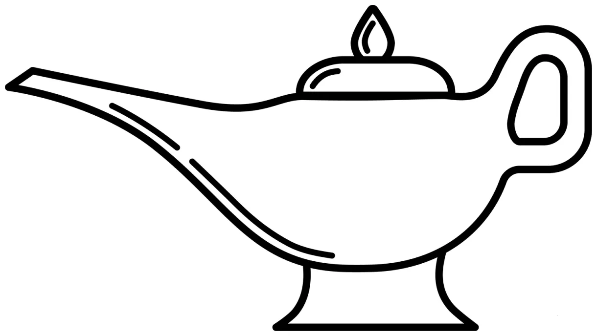 Genie lamp coloring page colouringpages
