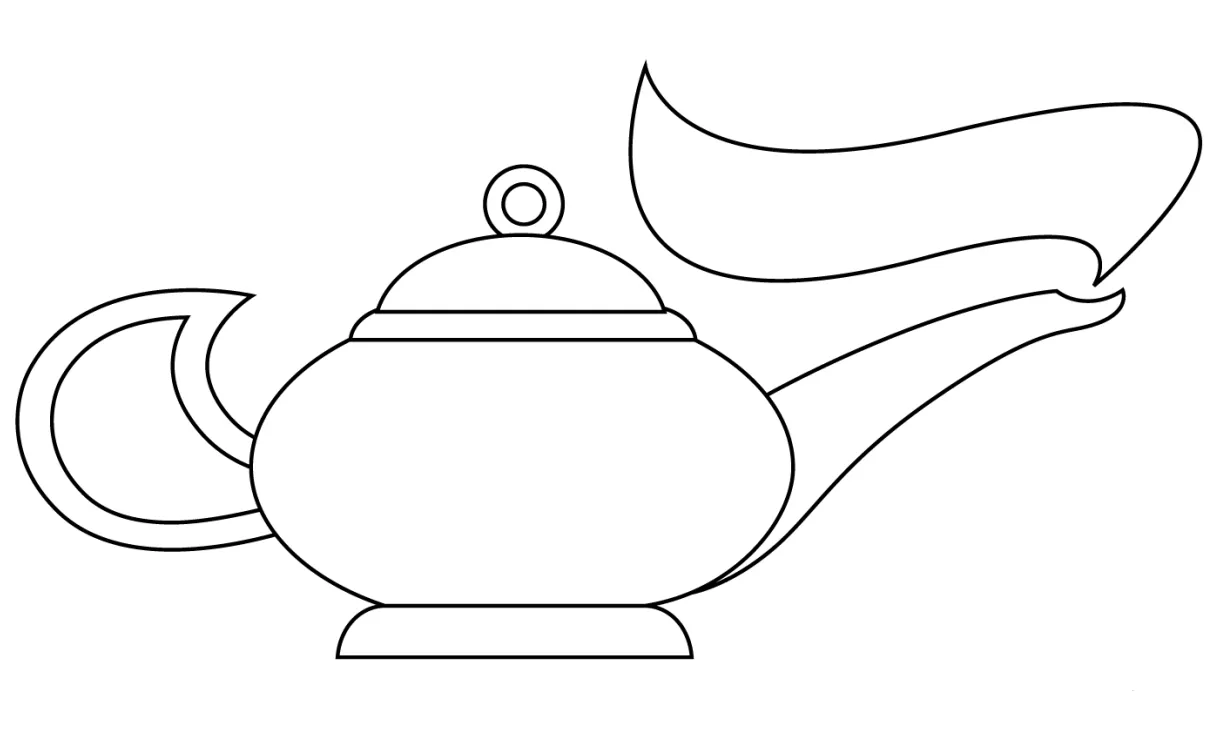 Genie lamp coloring page colouringpages