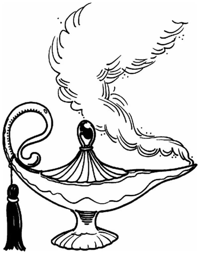 Genie lamp coloring page coloring pages