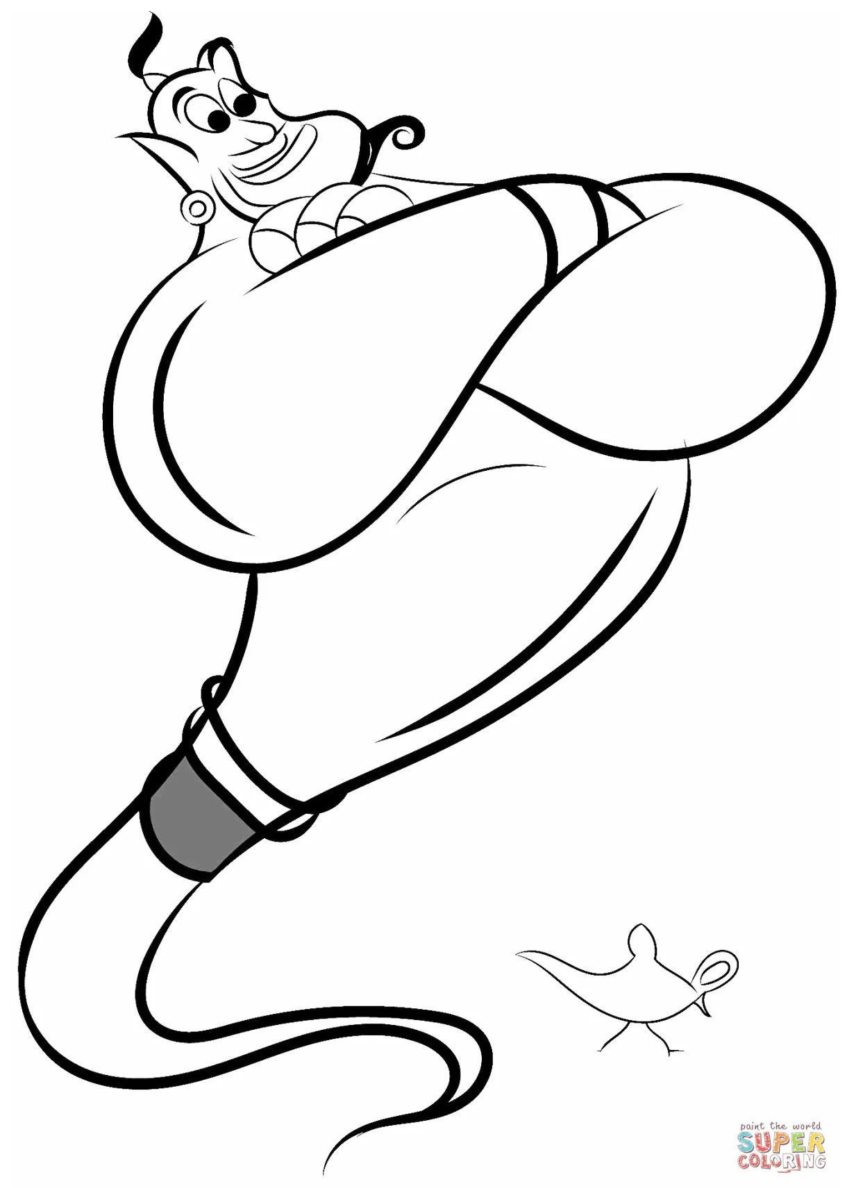 Genie from the lamp coloring page free printable coloring pages