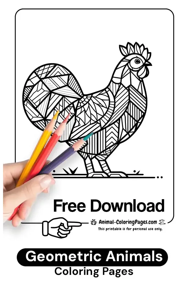 📐 Geometric Animal Coloring Pages: Free Patterned Fun!