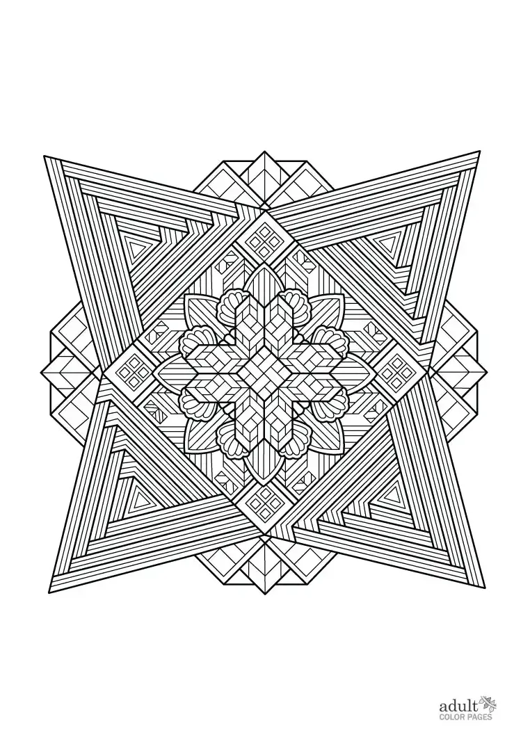 Free Printable Advanced Geometric Coloring Page for Adults