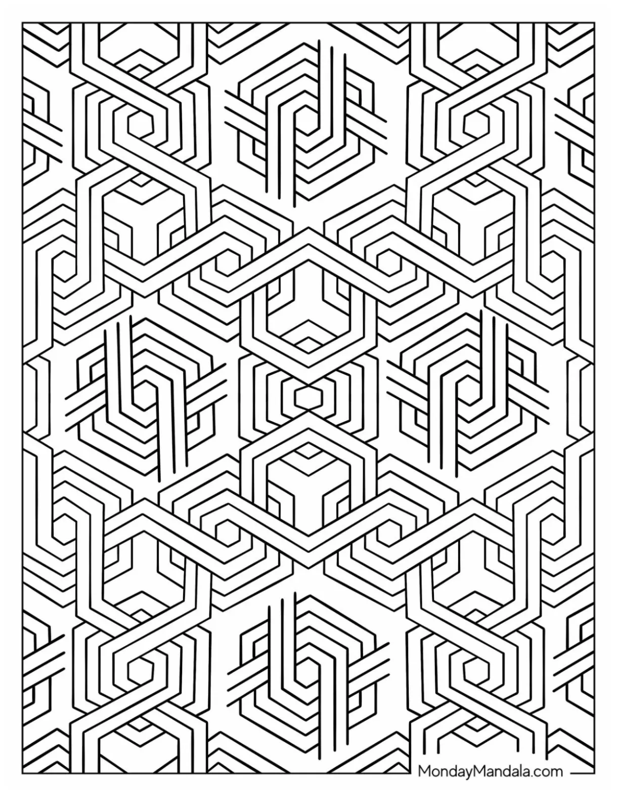 20 Geometric Coloring Pages (Free PDF Printables)
