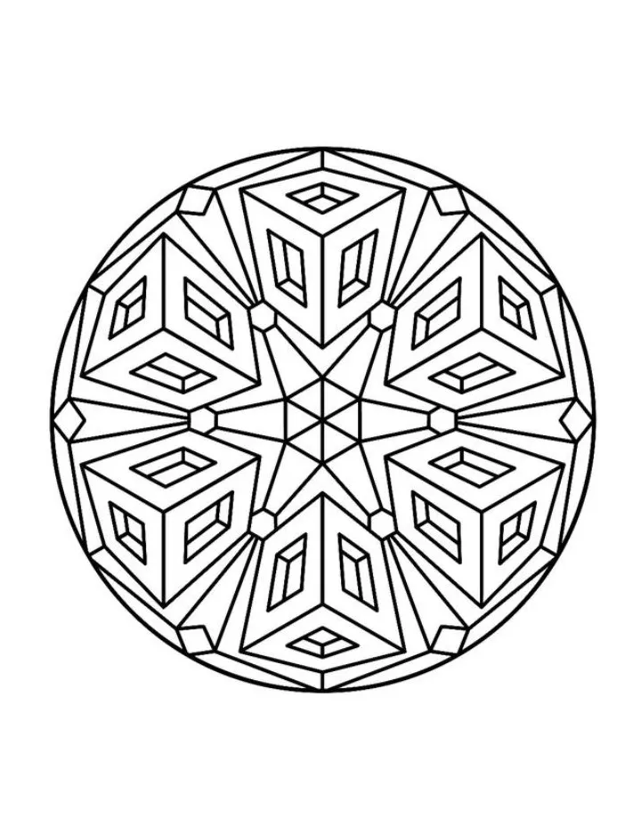 Geometric Coloring Pages (Free Printable PDF)