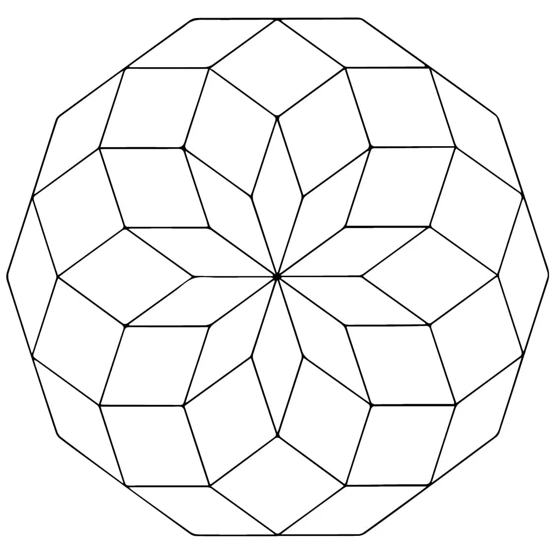 Easy Geometric coloring page - Download, Print or Color Online for Free