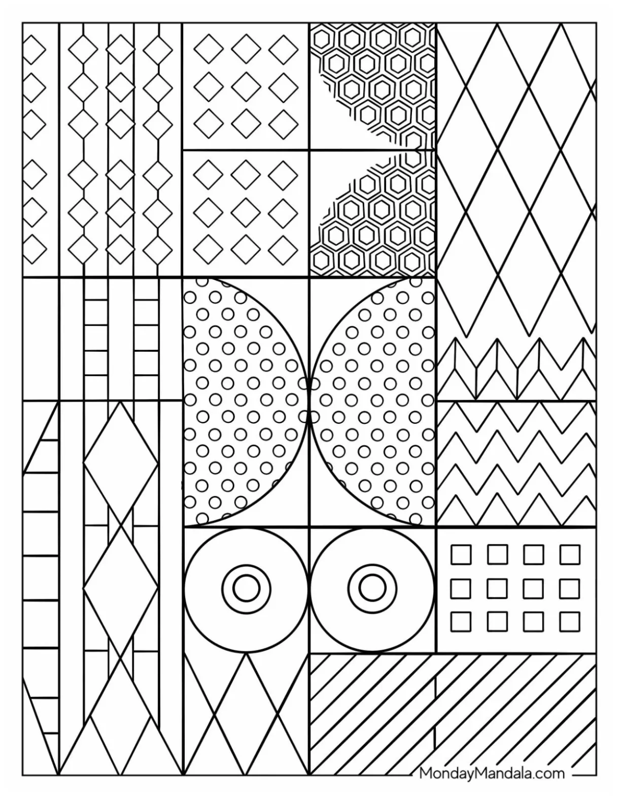 20 Geometric Coloring Pages (Free PDF Printables)