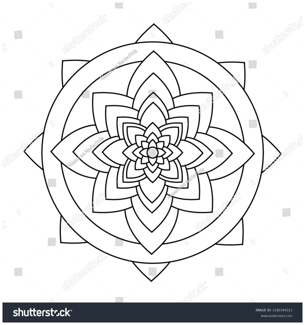 Geometric Coloring Page Children Vector Illustration Stock Vector