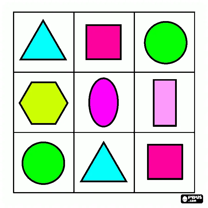 Geometric Shape coloring page, printable Geometric Shape