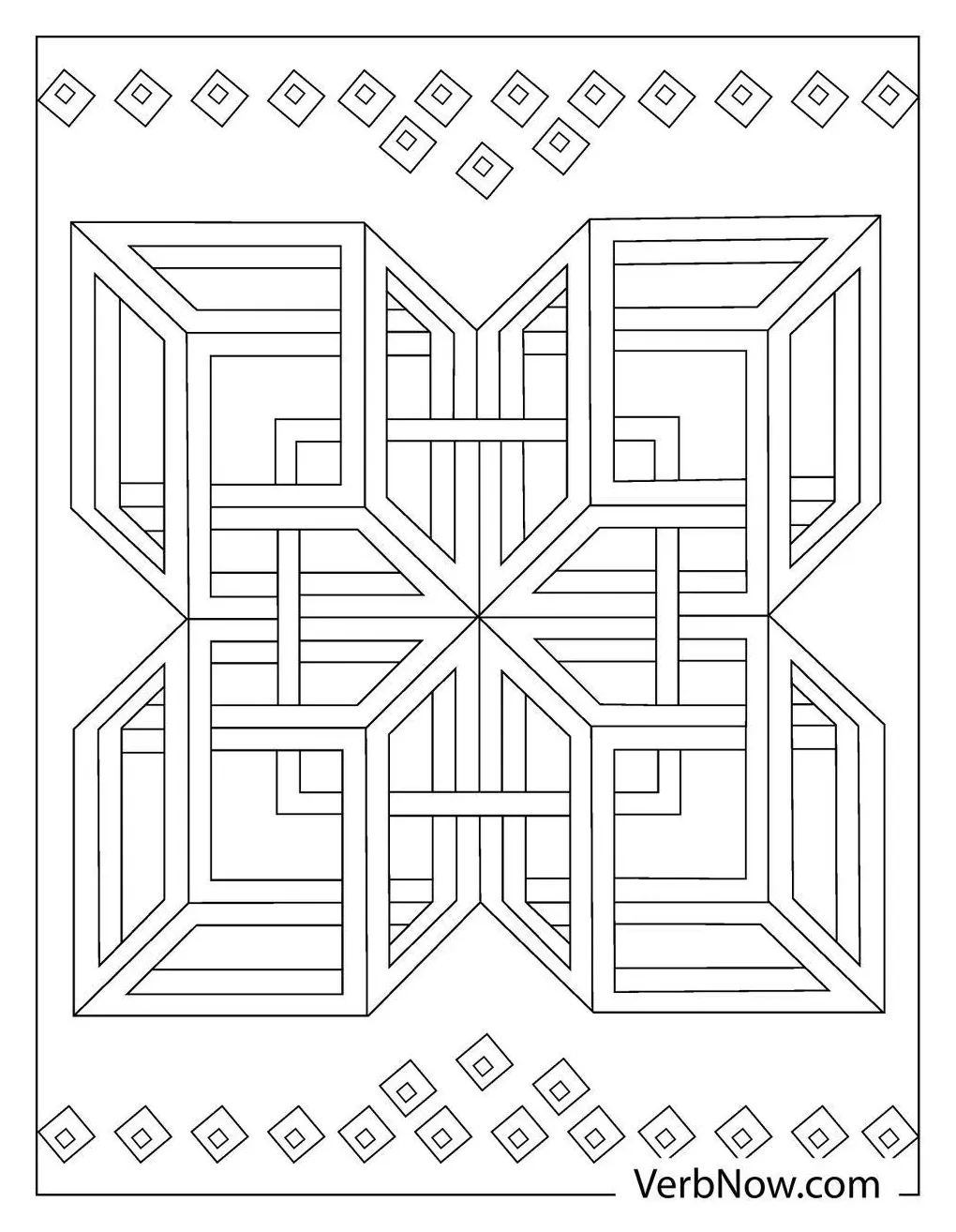 Geometric Shapes Cartoon Coloring Page Printable