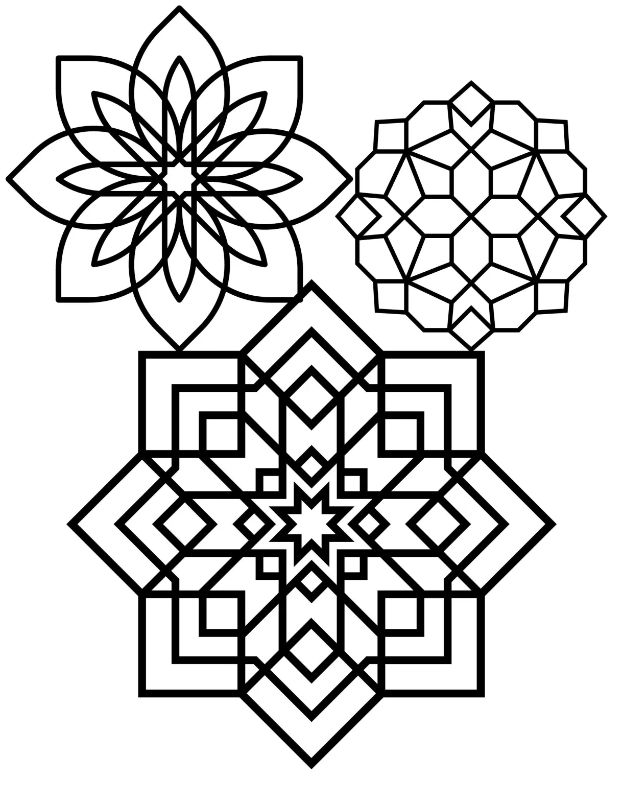 Geometric Shapes Coloring Pages - Etsy