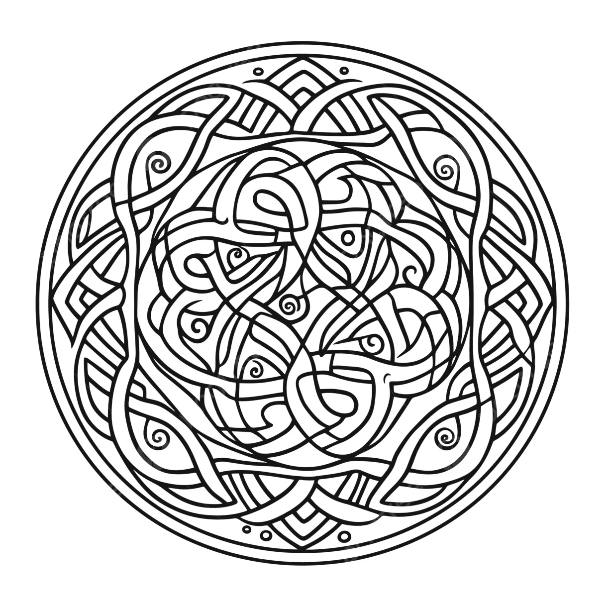 Geometric and spiral design coloring pages