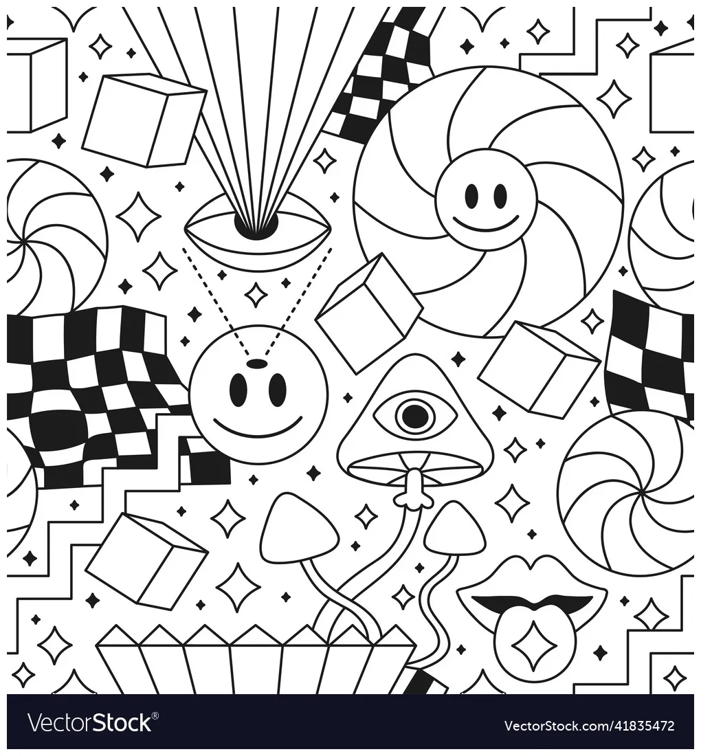 Geometric and spiral design coloring pages printable coloring page