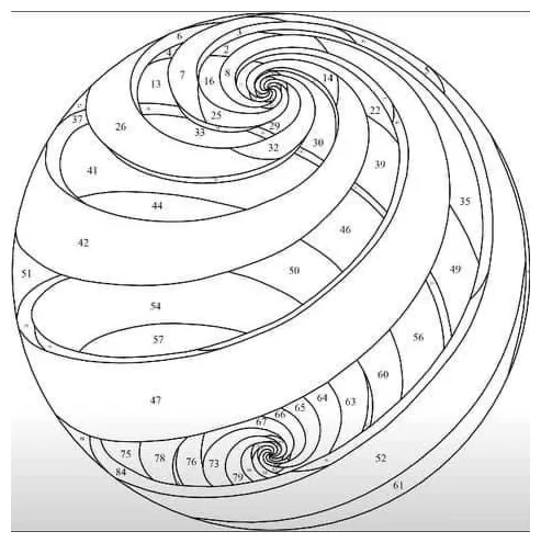Spiral geometric design coloring page