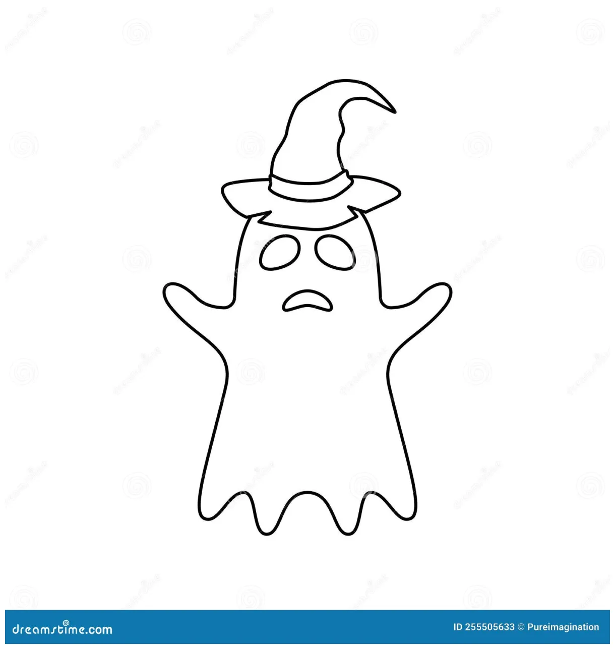 Coloring page with halloween ghost stock vector illustration of