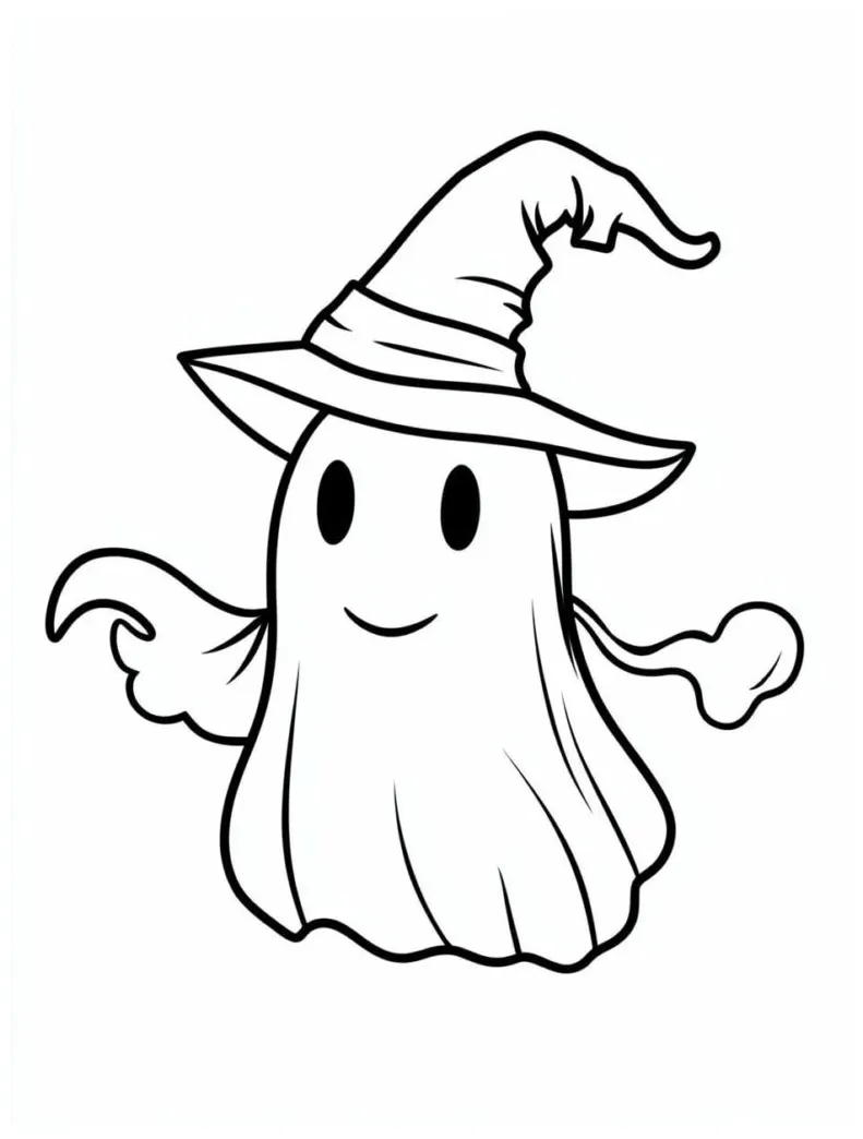 Best ghost coloring pages for halloween to print and enjoy