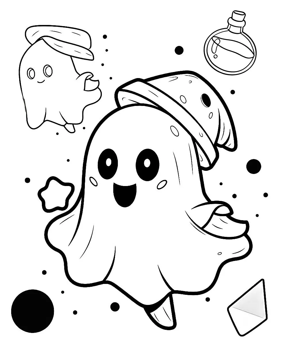Ghost coloring page free printable templates